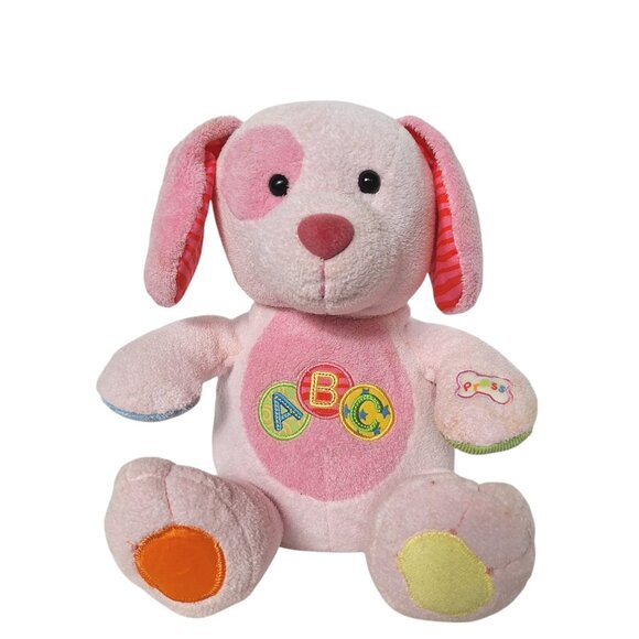 Carters ABC Singing Pink Puppy Dog Plush Baby Toy Stuffed Animal 2006 10"